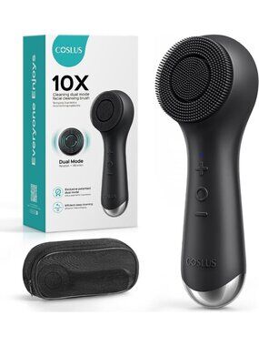 2-in-1 Silicone Facial Cleansing Brush | Waterproof Spin & Vibration Exfoliator